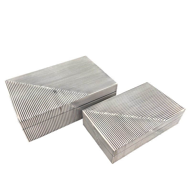 Resin S/2 Ridged Boxes, White