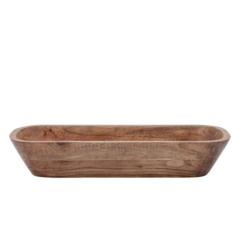 Wood, 16X3 Rectangular Tray, Brown