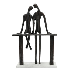 Metal 16" Couple Sitting, Black