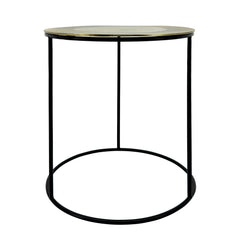 Metal, S/2 Side Tables W/ Aluminum Top, Black