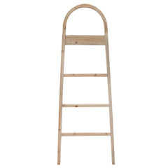 Wooden Decorative 68" Ladder W/ Hooks, Brown