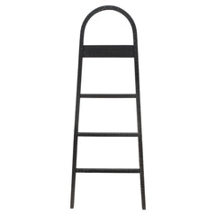 Wooden Decorative 68" Ladder W/ Hooks, Black