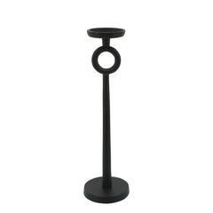 17"H Metal Candle Holder, Black