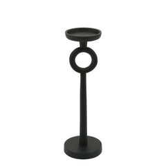 13"H Metal Candle Holder, Black