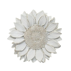 Resin 7" Sunflower Wall Accent, White