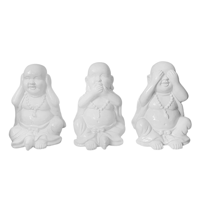 S/3 Hear No, Speak No, See No Buddhas, White