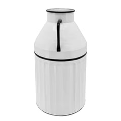 Metal 24"H Milk Bucket, White