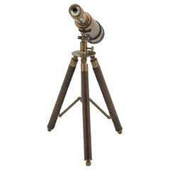 Metal, 13"H Scope On Stand, Brown