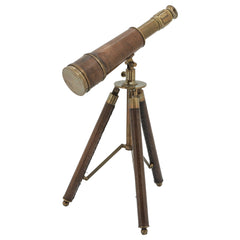 Metal, 13"H Scope On Stand, Brown