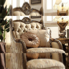 Homey Design Traditional Met Ant Gold & Perfect Brown Hd-506 - 3Pcs Sofa Set