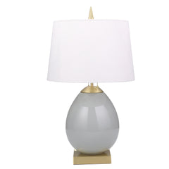 Ceramic 30" Ovoid Table Lamp, Gray