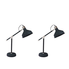 S/2 Metal 20" Dome Shade Task Lamps, Black - Kd