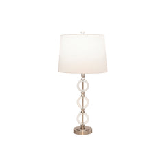 S/3 Mtl/Glass 26" Table & 65" Floor Lamp, Slvr-Kd