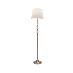 S/3 Mtl/Glass 26" Table & 65" Floor Lamp, Slvr-Kd