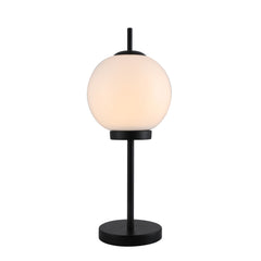 Metal 20" Table Lamp With Glass Milky Color Shade