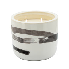 6" Abstract Scented Candle, White