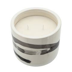 6" Abstract Scented Candle, White