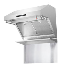 FORNO Savona 30", 36", or 48" Stainless Steel Wall Mount Canopy Range Hood With Red Light Warmer With Shelf And Backsplash