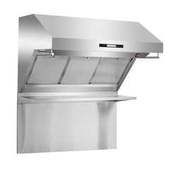 FORNO Savona 30", 36", or 48" Stainless Steel Wall Mount Canopy Range Hood With Red Light Warmer With Shelf And Backsplash