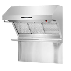 FORNO Savona 30", 36", or 48" Stainless Steel Wall Mount Canopy Range Hood With Red Light Warmer With Shelf And Backsplash