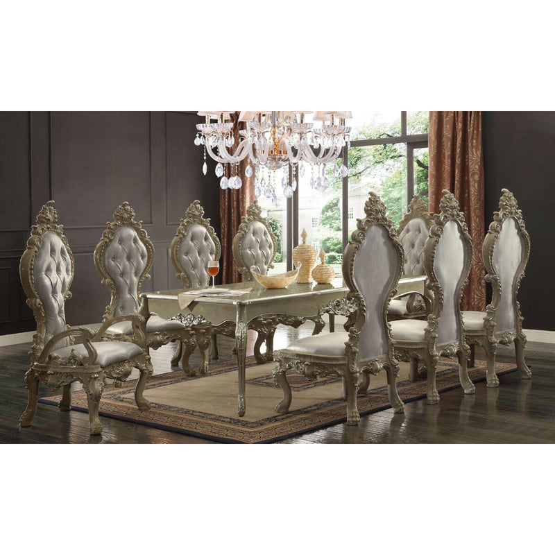 Homey Design Luxury Hd-13012-G - 9Pc Dining Table Set-Iron Home Concepts