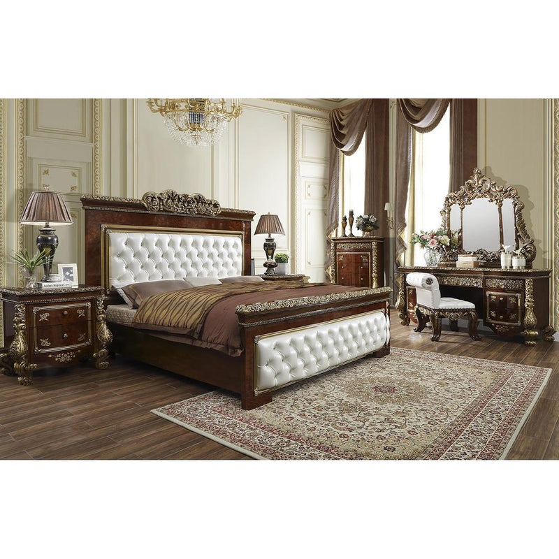 Homey Design Luxury Hd-1803 - Ek 5Pc Bedroom Set-Iron Home Concepts