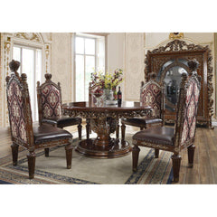 Homey Design Luxury Hd-1804 - 5Pc Round Dining Set-Iron Home Concepts