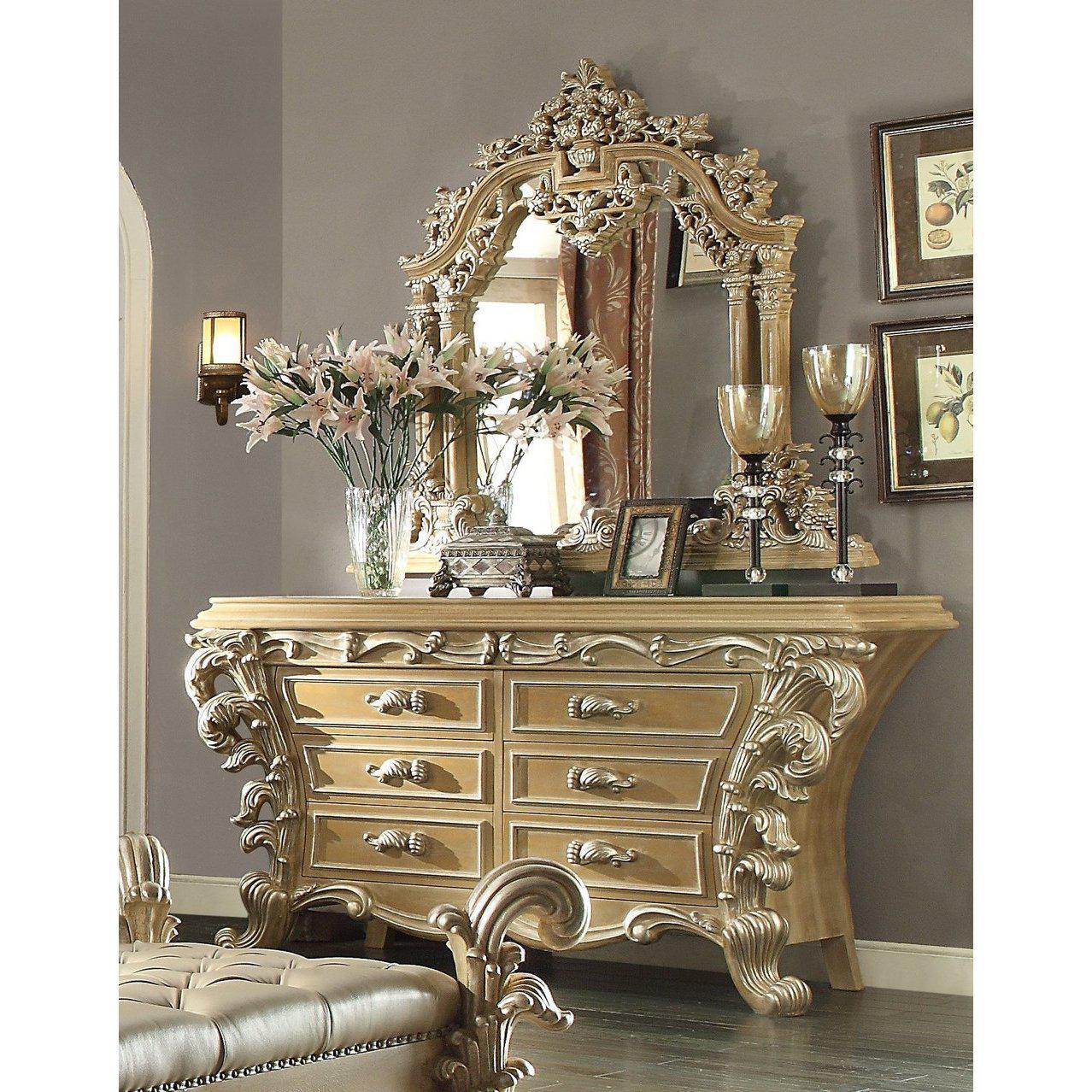 Pickle Frost/Antique Silver Dresser Carved Wood Traditional Homey Design HD-7012 Pickle Frost/Antique Silver Dresser Carved Wood Traditional Homey Design HD-7012