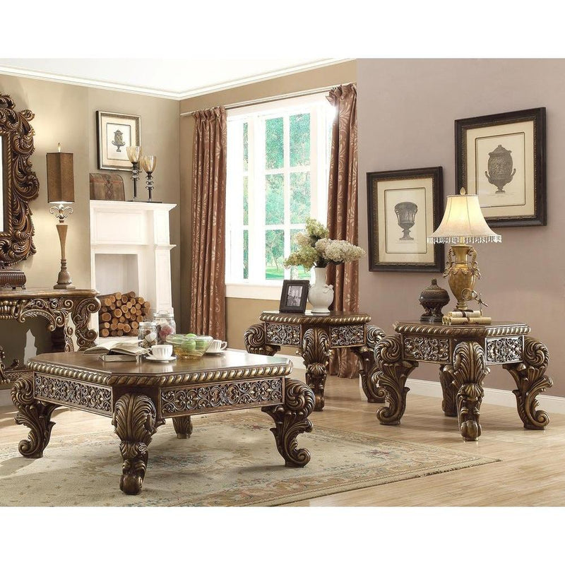 Homey Design Luxury Hd-8011 - 3Pc Coffee Table Set-Iron Home Concepts