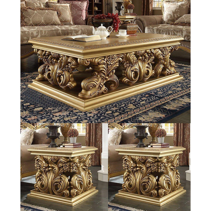 Homey Design Luxury Hd-8016 - 3Pc Coffee Table Set-Iron Home Concepts