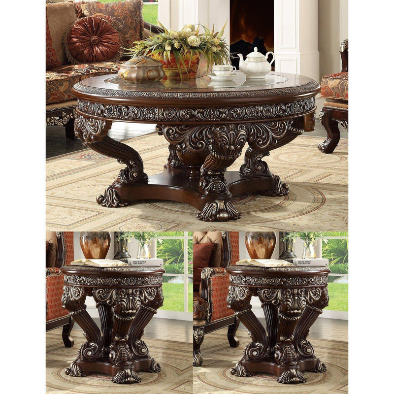 Homey Design Luxury Hd-8017 - 3Pc Coffee Table Set-Iron Home Concepts