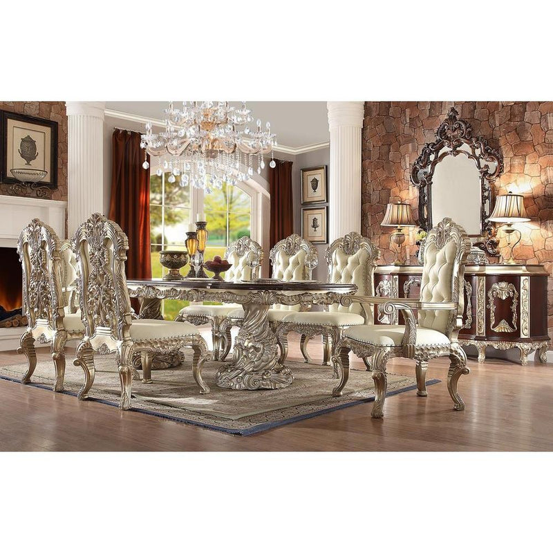 Homey Design Luxury Hd-8017 - 9Pc Dining Table Set-Iron Home Concepts