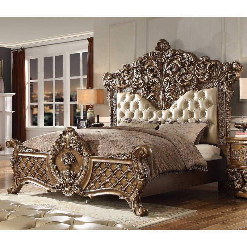 Homey Design Luxury Hd-8018 - Ck Bed-Iron Home Concepts