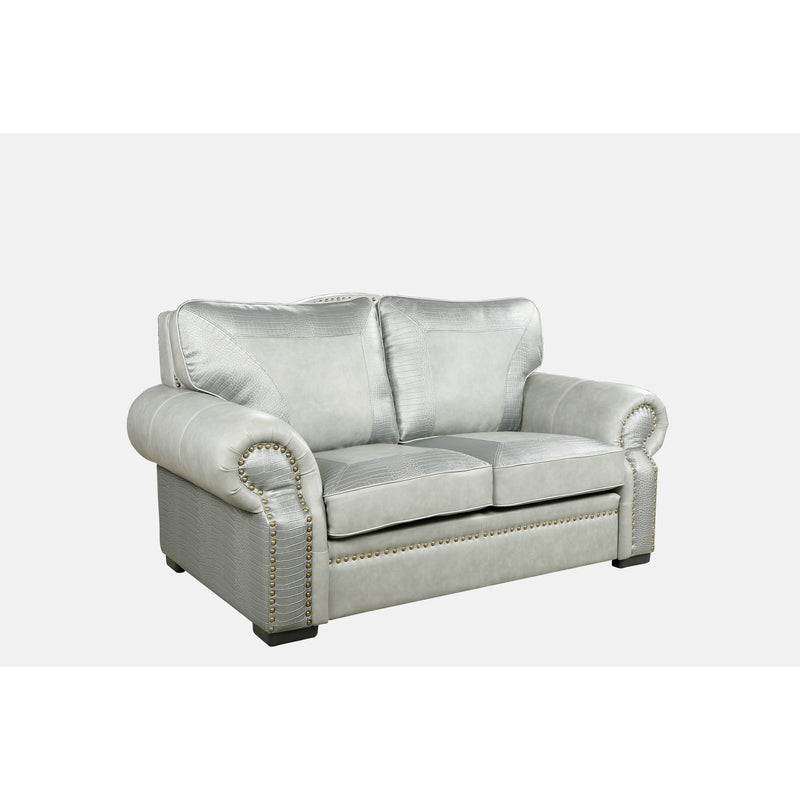 AFD Home Botswana Croc And Leather Gray Loveseat