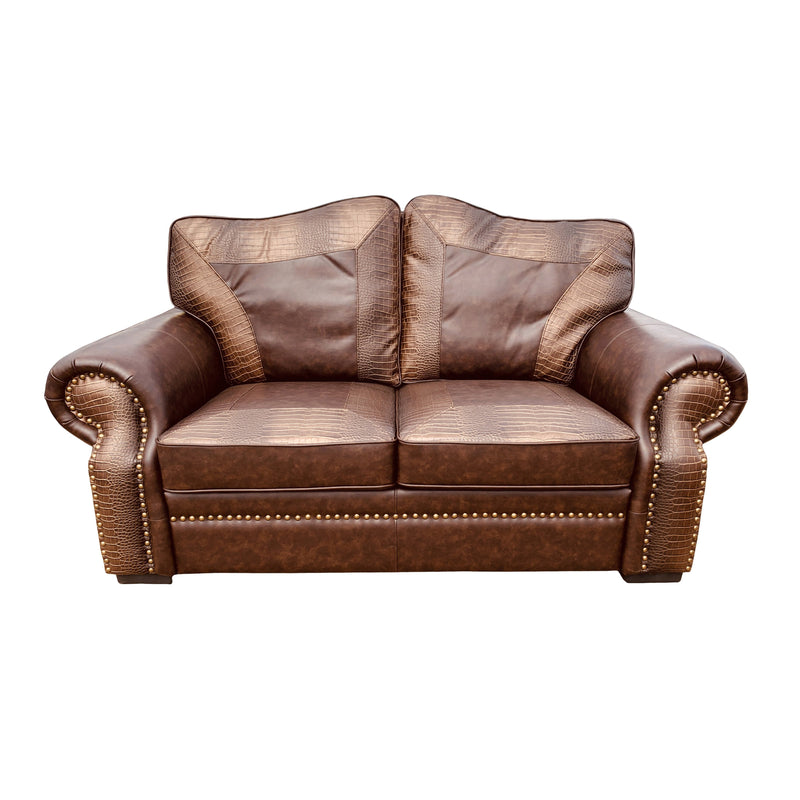 AFD Home Botswana Croc and Micro Leather Loveseat