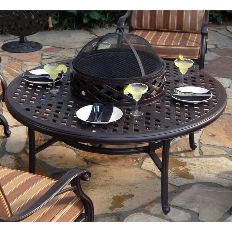 AFD Home Brentwood Outdoor Aluminum Fire Pit Table With Accessories