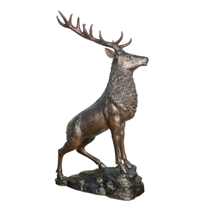 AFD Home Bronze Stag On Base 75 Inches Tall