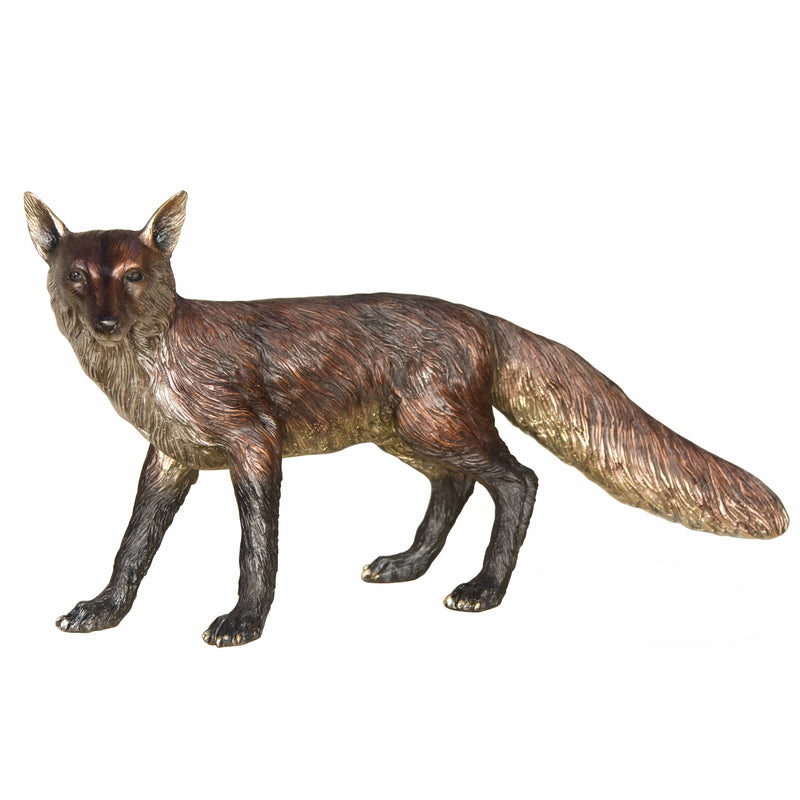 AFD Home Bronze Standing Fox Special Patina 36 Inches Long