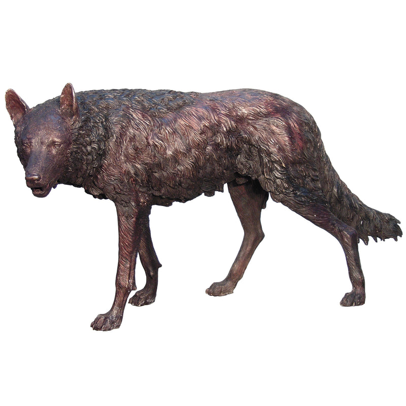 AFD Home Bronze Wolf Standing 54 Inches Long