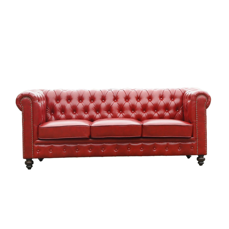 AFD Home Classic Chesterfield Sofa Red