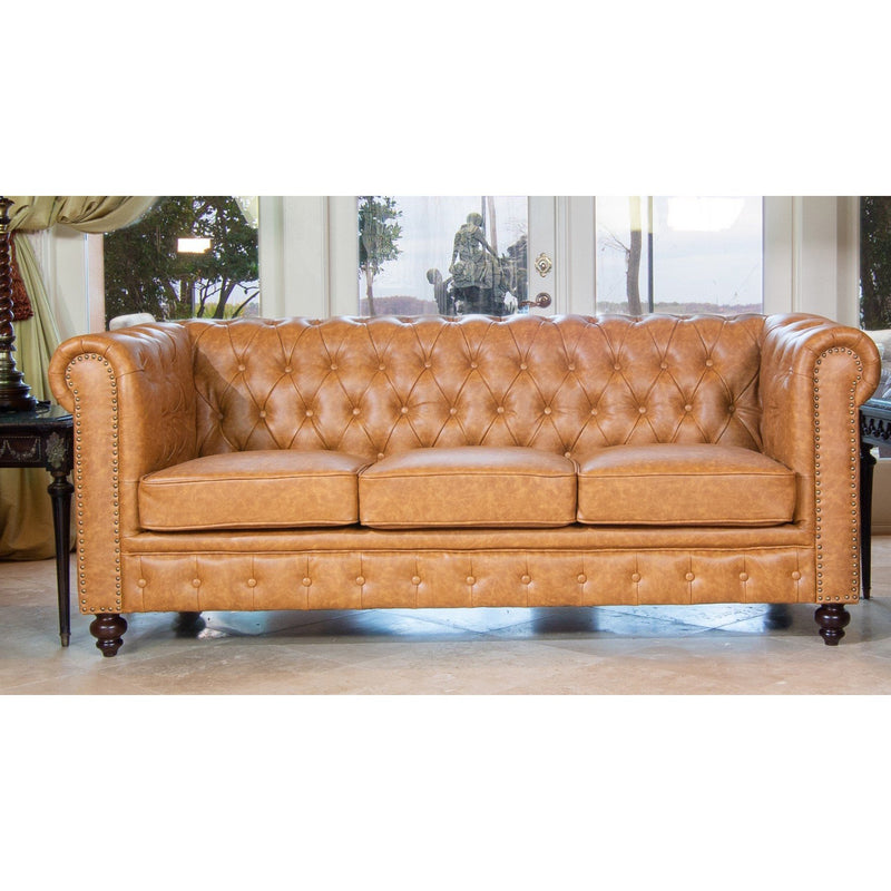 AFD Home Classic Chesterfield Sofa Tan