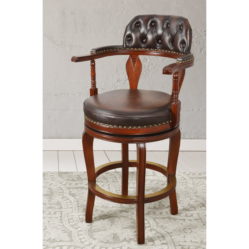 AFD Home Club Leather Swivel Bar Stool