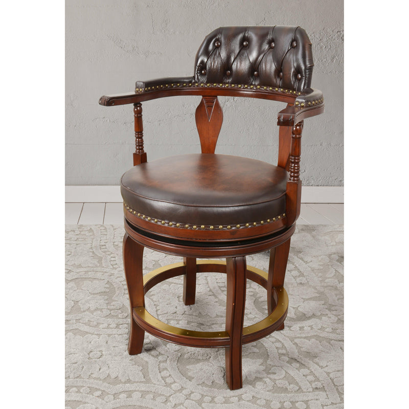 AFD Home Club Leather Swivel Counter Stool 24 Inches