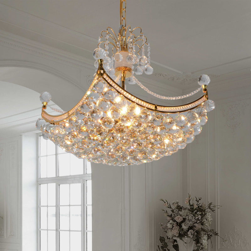 AFD Home Crystal Orb Basket Chandelier