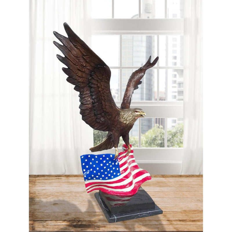 AFD Home Eagle of America Flag and Marble Base