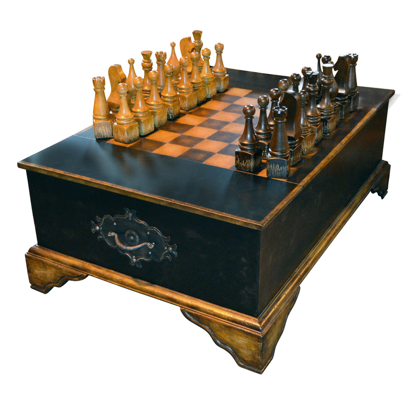 AFD Home Ebony Chess Set Coffee Table