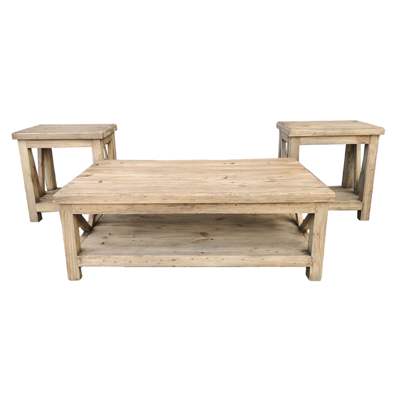 AFD Home Farmhouse Provence Town Table Set of 3