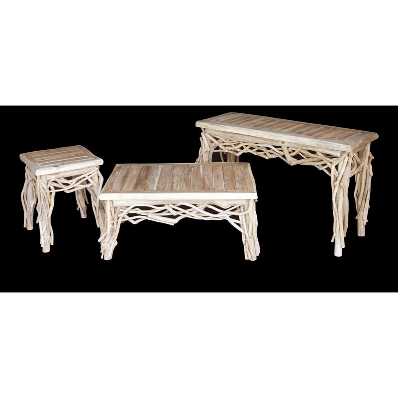 AFD Home Farmhouse Teak Branch Table Set of 3