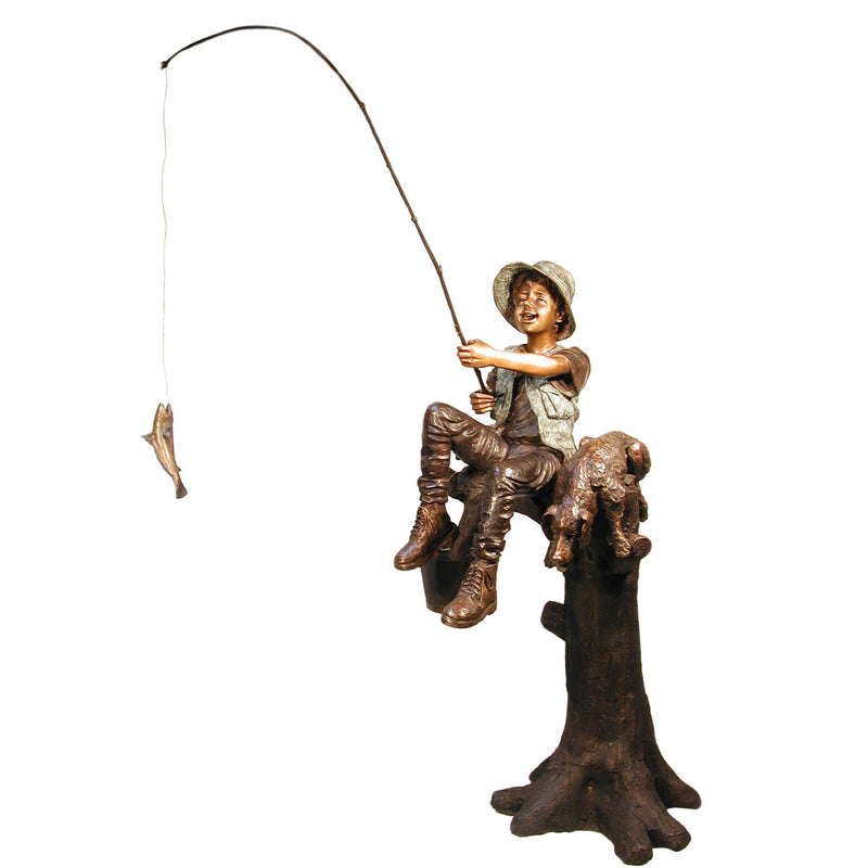 AFD Home Fishing Boy on Tree Large 65 Inch