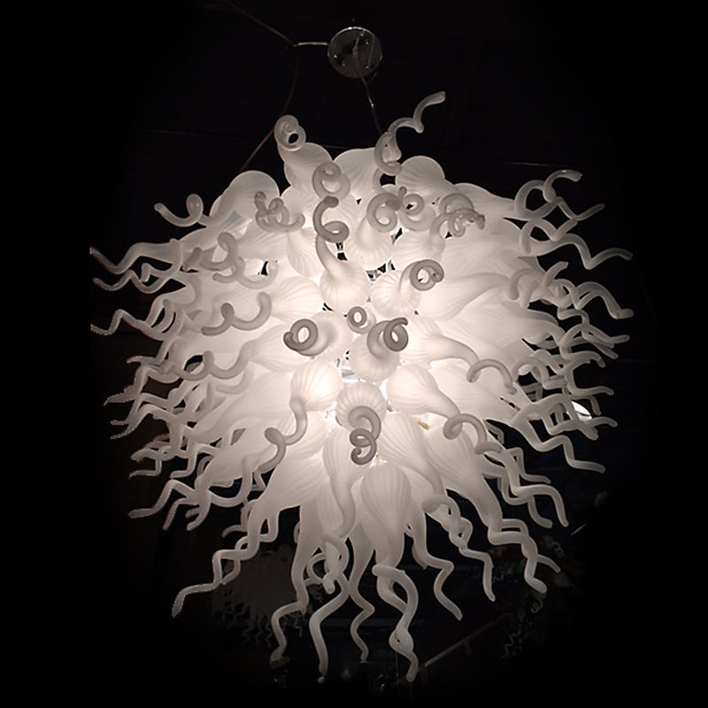 AFD Home Frosted White Blown Glass Chandelier